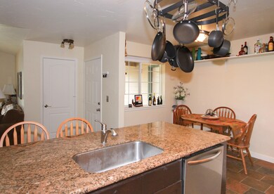 view from kitchen to dining area