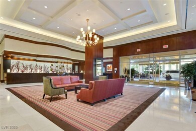 Community lobby featuring a high ceiling, coffered