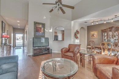Great Room with view to Entrance, Kitchen & Dining Room