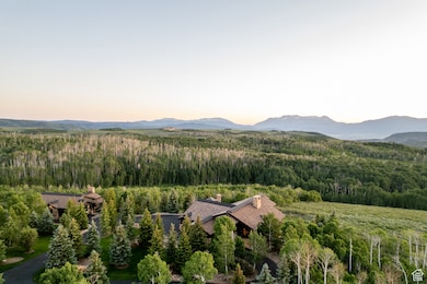 View of mountain backdrop featuring a heavily wooded area