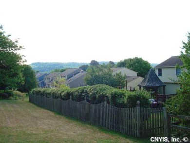 View. This home sits up high on a corner lot and o