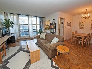 The parquet floors are in the living, dining room 