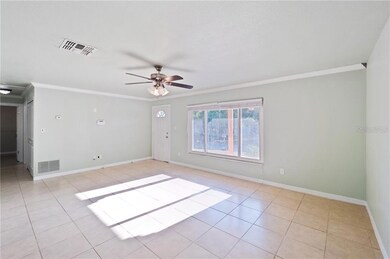 Front door into living room