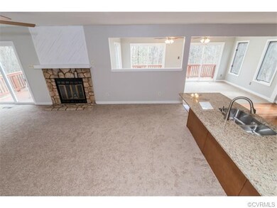 Kitchen open to family room and dining room