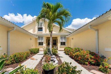 Beautiful landscaping walking up to this villa!