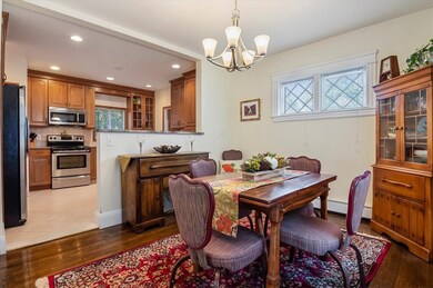 Dining room view to kitchen- note the high ceiling