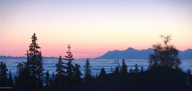 Fog over Cook Inlet, Mt. Spurr
