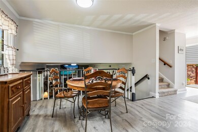 Dining area overlooking the living room below