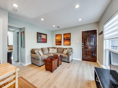 Living room featuring light wood-type flooring