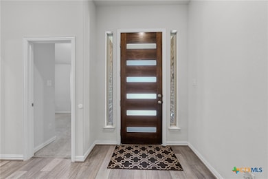 Entry/Foyerentrance featuring wood finished floors and baseboards