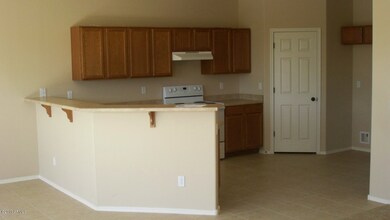Kitchen view with island