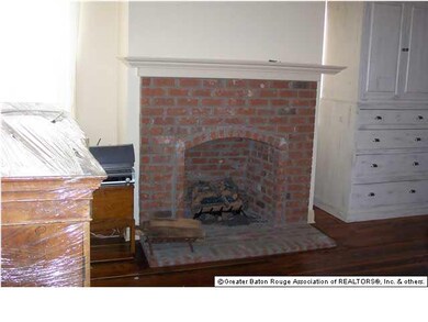 Brick fireplace in Living room