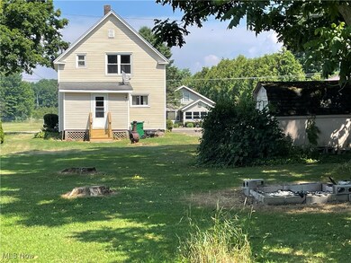 Back of property with entry steps, a yard, and a chimney
