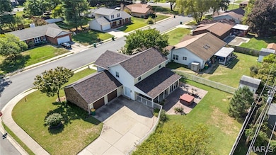 Aerial perspective of suburban area