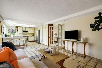 Family room and kitchen