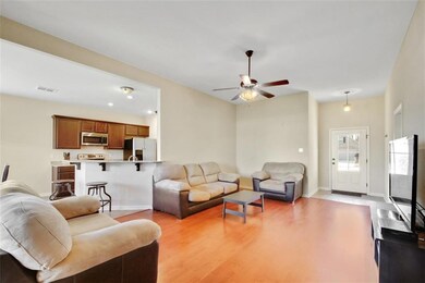 Kitchen right off the Living Room to Entertain Gue