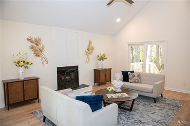 Living room featuring light hardwood / wood-style