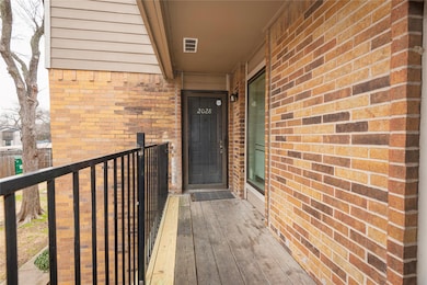 Entrance to property Brick siding