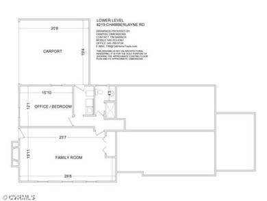 1st Floor Plan - Depicts lower level living space 