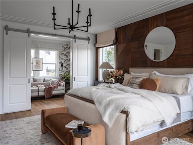 Primary bedroom: Colors and features may vary. For marketing purposes only. This is a pre-sale home.