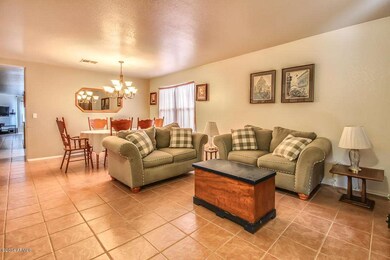 Living room and dining room