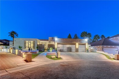 Twilight photo of beautiful modern custom home sit