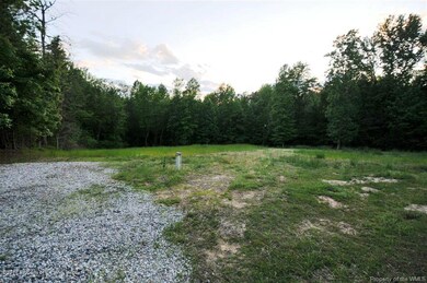 Driveway and lot surrounded by woods