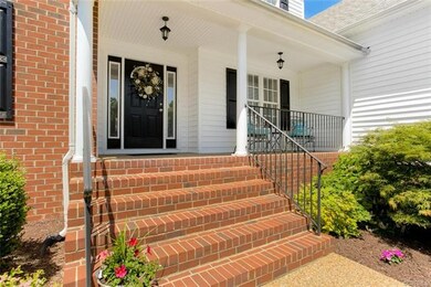 Beautiful Brick Porch w/Round Columns, Black Rails