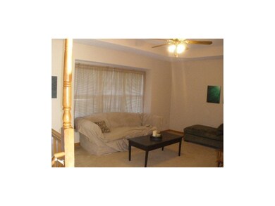 Open living room with cathedral ceiling and ceilin