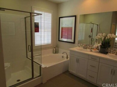 Luxury bathroom in the model home. Come see the ac