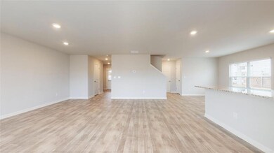 Unfurnished living room featuring recessed lightin