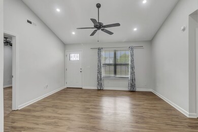 Recessed lighting keeps it bright all evening.