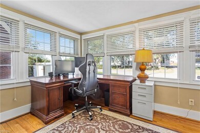 First floor office with neighborhood view.