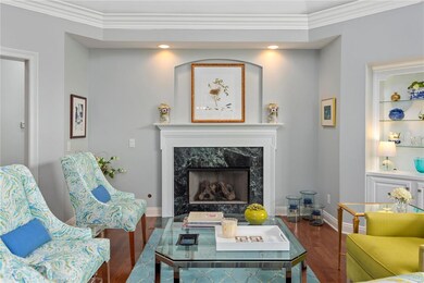Gas fireplace with marble surround