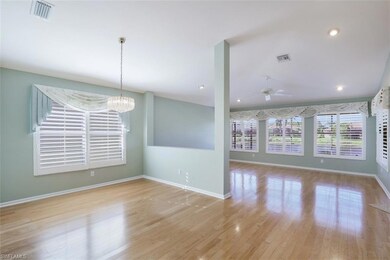 Dining Room and Living Room overlooking landscaped
