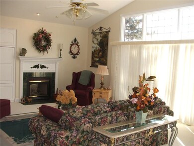 light and bright living room with vaulted ceiling
