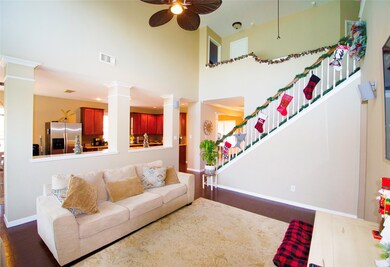 Family room open to kitchen.