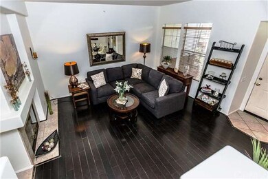 Great open living room area with high ceilings and
