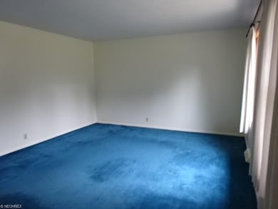 Living room with carpeting and we believe hardwood floors underneath.