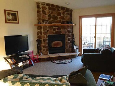 Living Room Living room with wood burning fireplac