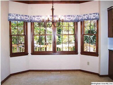 Breakfast nook bay window overlooking the large de