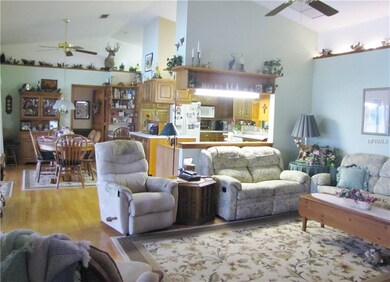 Open Living, Dining and Kitchen area