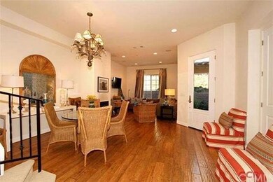 View from kitchen to living space. The powder room