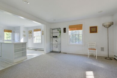 Open living and dining room.