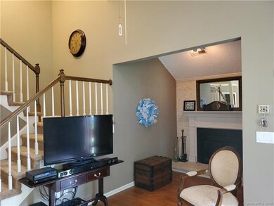 Wood burning fireplace in cozy niche area