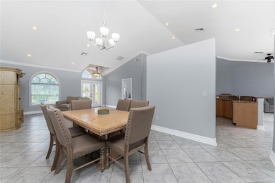 L shaped living room/dining room.