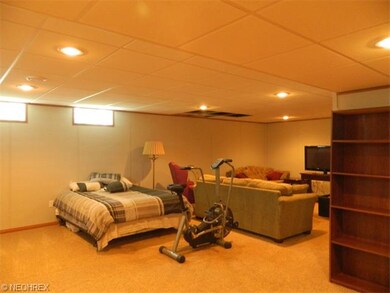 Partially finished basement with updated full bath