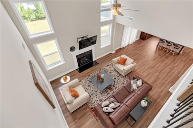 Living room featuring hardwood / wood-style floors