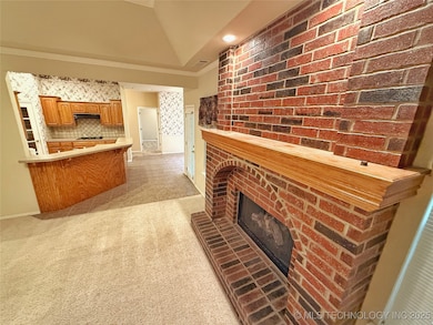 Living room with fireplace