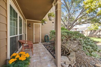 Front porch with storage closet